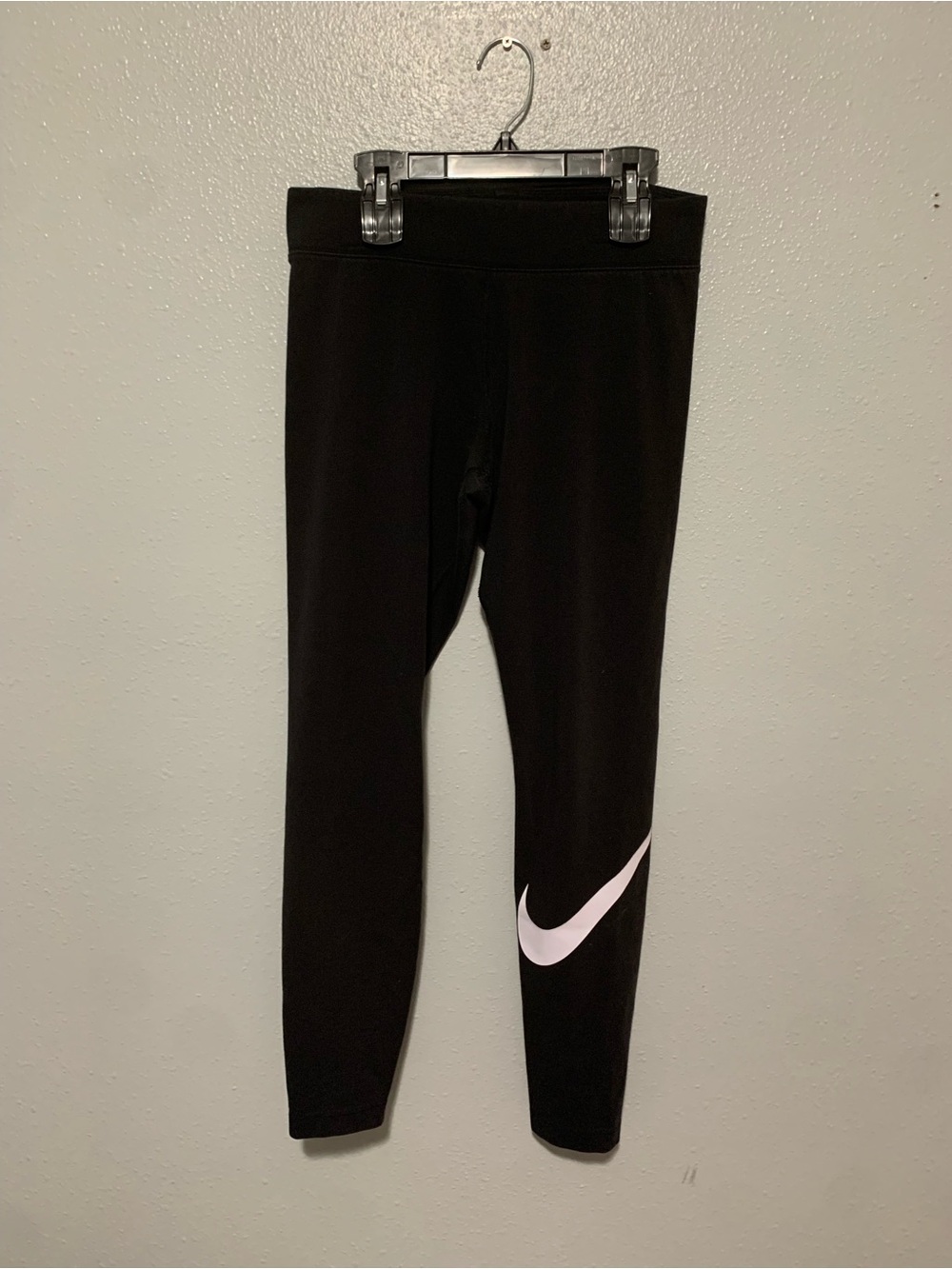 Nike Womens Black Leggings with White Swoosh